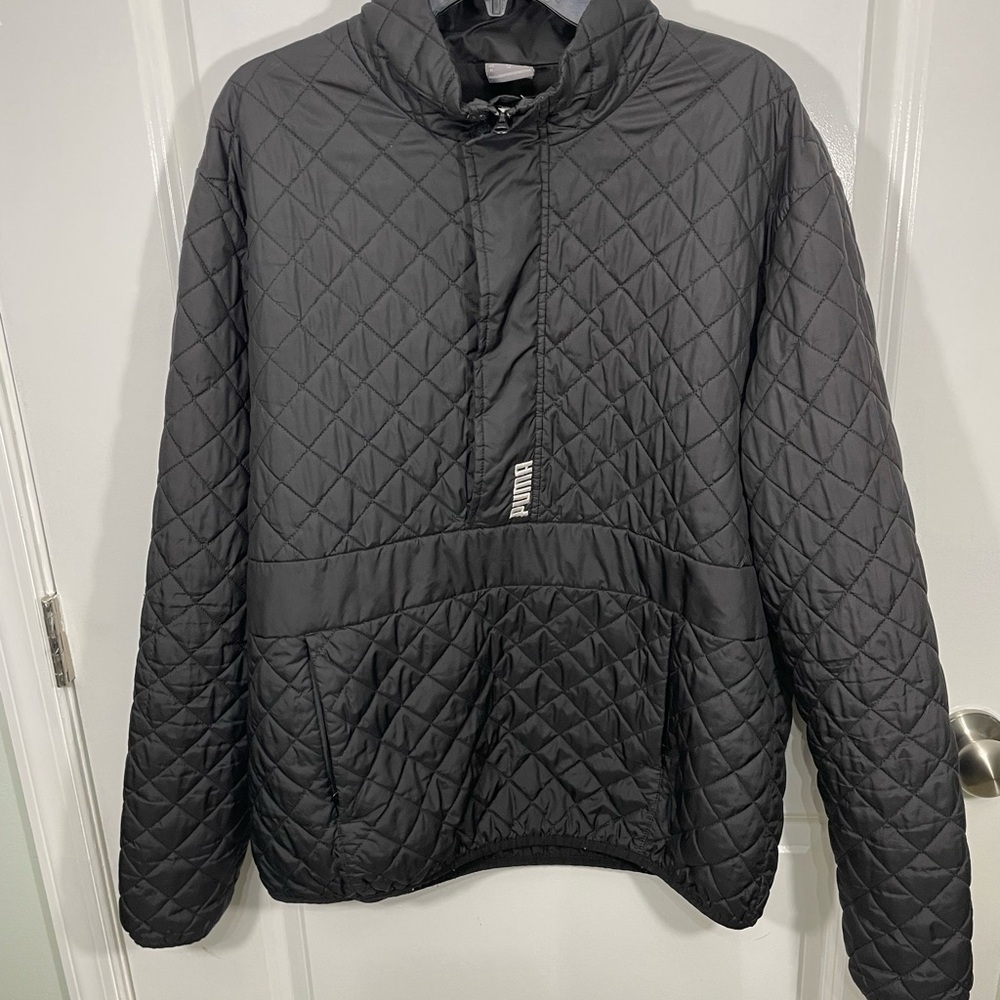 PUMA Men's Black Quilted  Half Zip Jacket Size XL
